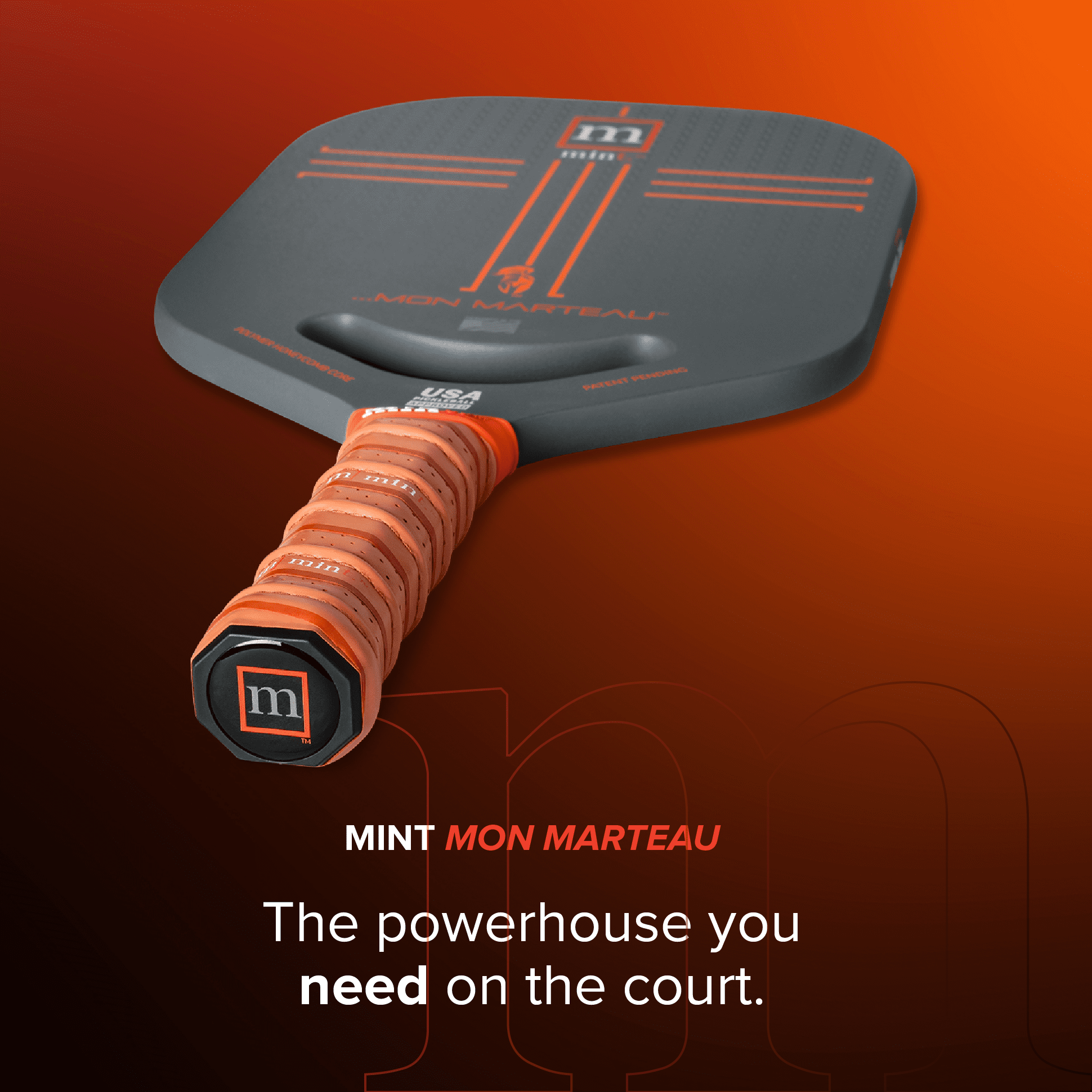 Mint Sport Mon Marteau Pickleball Paddle – 13mm Edgeless Kevlar & Carbon Fiber Hybrid Face, Thermoformed Midweight Paddle with 3D Textured Spin Surface, USAPA Approved