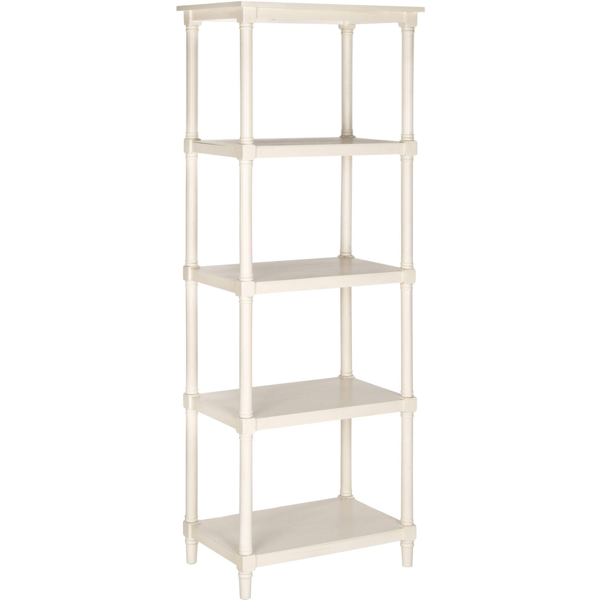 SAFAVIEH Odessa Nautical Solid Traditional 5 Tier Bookcase, Seashell White