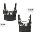 thumbnail image 5 of Fotbe Travel The World1 Pattern Womens' Sports Bra Longline Wirefree Padded with Medium Support Sports Moisture-Wicking Workou Vest,Tank Top-Small, 5 of 7