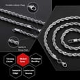 thumbnail image 3 of TINGN Silver Chain for Men 4mm 20 Inch Stainless Steel Silver Twist Rope Chain Necklace for Men, 3 of 7