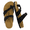 Black Vegan Suede, variant on Cushionaire Luna Cork Footbed Sandals for Women – Comfortable Slip-On Women's Shoes with Genuine Suede Footbed & Arch Support | Slides for Women