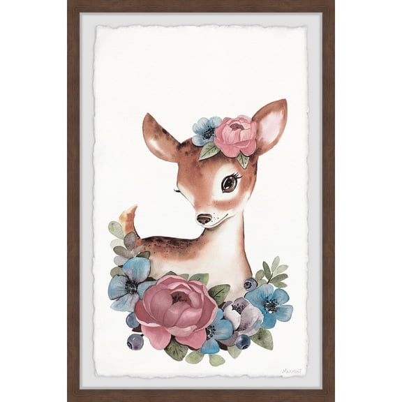 Marmont Hill Deer in Flowers Framed Painting Print