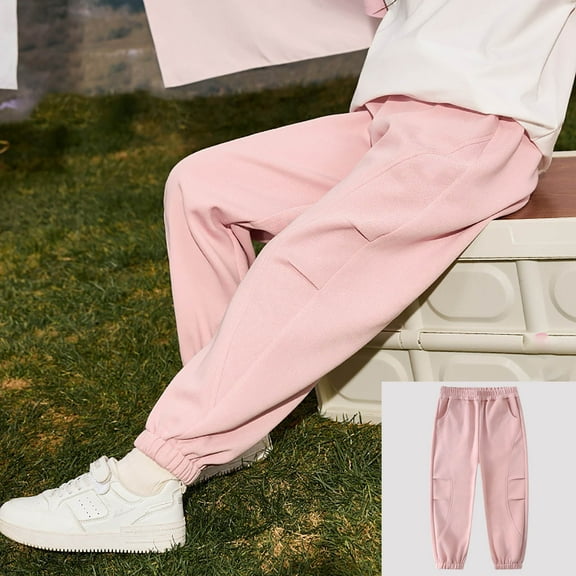 Tween Boys Sweatpants Girls Athletic Pants with Pockets Drawstring Loose Fit Red Pants for Boys Pants Size 12-13 Years