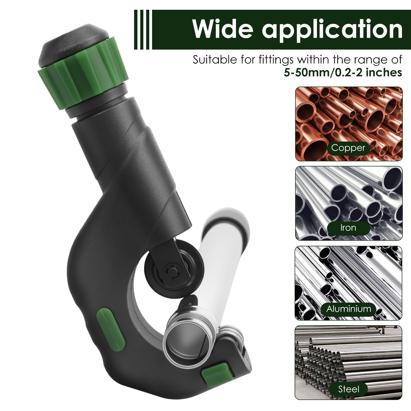 4 Pcs Tubing Cutter Set, 0.2"-2" OD for Copper, Brass, Aluminum & Stainless Steel Pipe, HVAC Metal Plumbing Tubing Cutter Tool with Deburring Tool