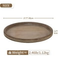Large Round Decorative Tray Coffee Table Beaded Tray Rustic Wood Trays