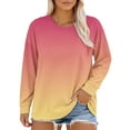 thumbnail image 2 of Womens Blouses Plus Size Neck T Shirts Women Long Sleeve Tops Casual Summer Tshirts Loose Fit Tee Long Sleeve Shirts for Women, 2 of 6
