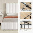 thumbnail image 4 of Queen PU Leather Upholstered Platform Bed Frame with 4 Storage Drawers, Adjustable Headboard, Wooden Slats Support, No Box Spring Needed, White, 4 of 8