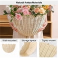 thumbnail image 3 of Hand Woven Rattan Wall Baskets, Scalloped Wicker Hanging Basket with Metal Frame & Hook,Spring Decor,Minimalist Wall Decor for Home, Entryway, Kitchen, Living Room, 3 of 5