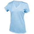thumbnail image 1 of Kariban- Camiseta de manga corta con cuello en forma de V para chica/mujer (Azul cielo), 1 of 2