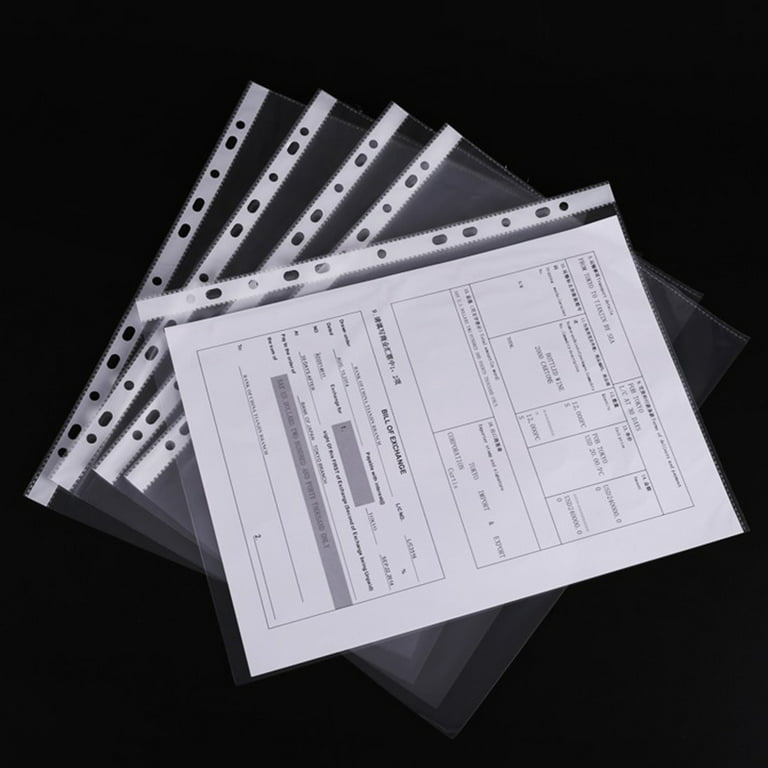100 Pcs A4 Clear Document Folder,Waterproof Case Transparent Document Bag Paper Holder File Folder,Clear Plastic Folder