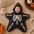 thumbnail image 2 of KAUOD Baby Halloween Star Romper Pumpkin Skeleton Ghost Fleece Hooded Bodysuit, 2 of 5
