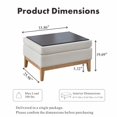 thumbnail image 2 of Tynzuro Rectangular Boucle Storage Ottoman with Reversible Lid for Living Room, Ivory-Natural Wood, 2 of 6