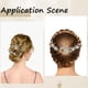 thumbnail image 4 of Juego de 5 horquillas para el pelo con forma de U, con diseño de flores azules, peines, pinzas, accesorios para el pelo, con purpurina dorada, hojas florales, perlas y diamantes de imitación, 4 of 9