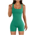 thumbnail image 1 of TopLLC Women's Summer One Piece Short Ribbed Sleeveless Tank Bodycon Romper Short Yoga Jumpsuit Bodycon Tank Rompers Playsuit, 1 of 5