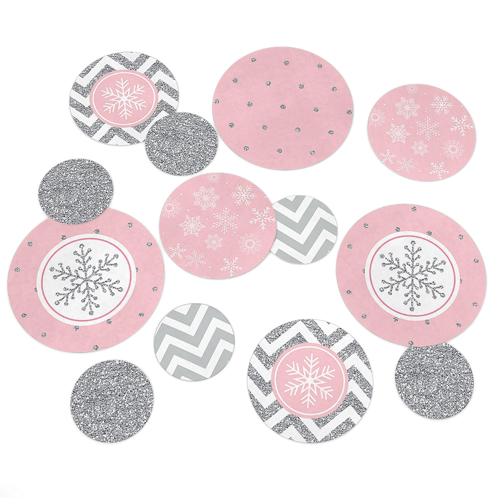 20 FROZEN GLITTER blue gold pink card party snowflakes confetti table decoration 