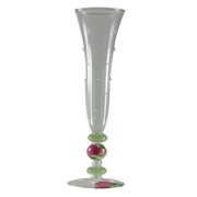 Set of 2 Pink Peony Floral Mouth Blown Hand Painted Textured Champagne Flutes by Crafted Creations