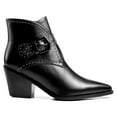 thumbnail image 2 of Ferwind Women's Ankle Booties Metallic Studs Buckle Straps Adult Black  8, 2 of 9