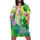 thumbnail image 1 of Vestido de pierna ancha Lotus para mujer con cremalleras y planta acuática., 1 of 6
