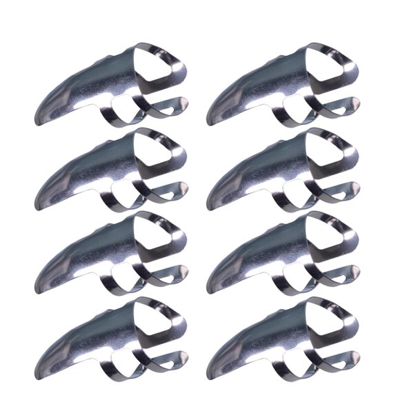 SKISUNO 9Ud Para Dedos De Guitarra En Acero Inoxidable Plateado Antioxidante Durable