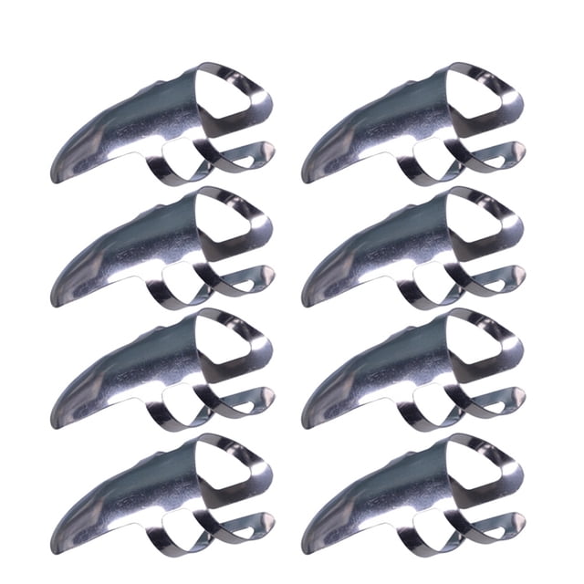 SKISUNO 9Ud Para Dedos De Guitarra En Acero Inoxidable Plateado Antioxidante Durable
