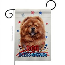 Breeze Decor G120213-BO Patriotic Red Chow Animals Dog 13 x 18.5 in. Double-Sided Decorative Vertical Garden Flags for House Decoration Banner Yard Gift