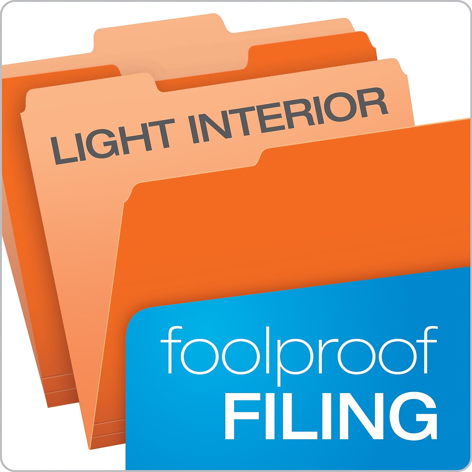 Pendaflex Interior File Folders 1/3 Cut Top Tab Letter Orange 100/Box 421013ORA