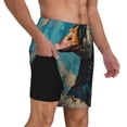 thumbnail image 2 of Balery Blue Watercolor Duck Bañador para hombre, shorts de playa de secado rápido con entrepierna y forro de compresión-Medium, 2 of 6
