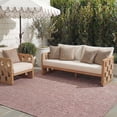 thumbnail image 3 of SAFAVIEH Courtyard Morven Chevron Stripes Indoor/Outdoor Area Rug, 6'7" x 6'7" Square, Red/Beige, 3 of 12