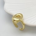 thumbnail image 2 of 14k Gold Plated Bubble Letters Ring For Women，Dainty Balloon Initial Letter Adjustable Charm Rings Open Simple Alphabet A-Z Fashion Gift Jewelry, 2 of 11
