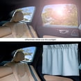 thumbnail image 3 of Car Side Window Shades – Machine Washable Car Window Covers – Durable String – Natural Fabrics Side Window Sun Shade – Easy Installation (blue sunshade), 3 of 4