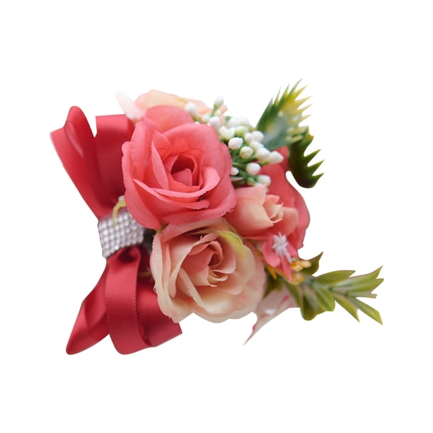Pulsera de ramillete de muñeca, ramillete y ramillete de graduación, pulsera de ramillete de rosas para fiesta de graduación de aniversario de boda