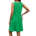 thumbnail image 3 of WTOBBY Women's Vintage Solid Color Splicing Casual Dress V-Neck Sleeveless Beach Style Dress with Back Detail for Evening Beach Walks,GreenL, 3 of 4