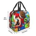 thumbnail image 5 of Lsque Mario Print Insulated Lunch Bag with Thick Aluminum Foil Lunch Tote Bag with Front Pocket for Men and Women, Ideal for Work, School, Picnics, and Travel, 5 of 8