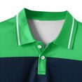 thumbnail image 4 of WREESH Men's Color Block Henley Shirts Casual T-Shirt with a Turndown Collar and Short Sleeve in a Trendy Color Block Pattern Green, 4 of 9