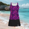 thumbnail image 4 of Xdegoge Swimsuits for Women Scoop Neck Skirted Tankini Sets Two Piece Bathing Suits Smooth Tropical Floral Print Slit Detail Tummy Control Modest Beachwear, 4 of 5