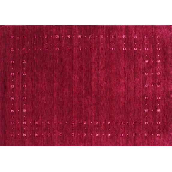 Ahgly Company Indoor Rectangle Abstract Pink Contemporary Area Rugs, 6' x 9'