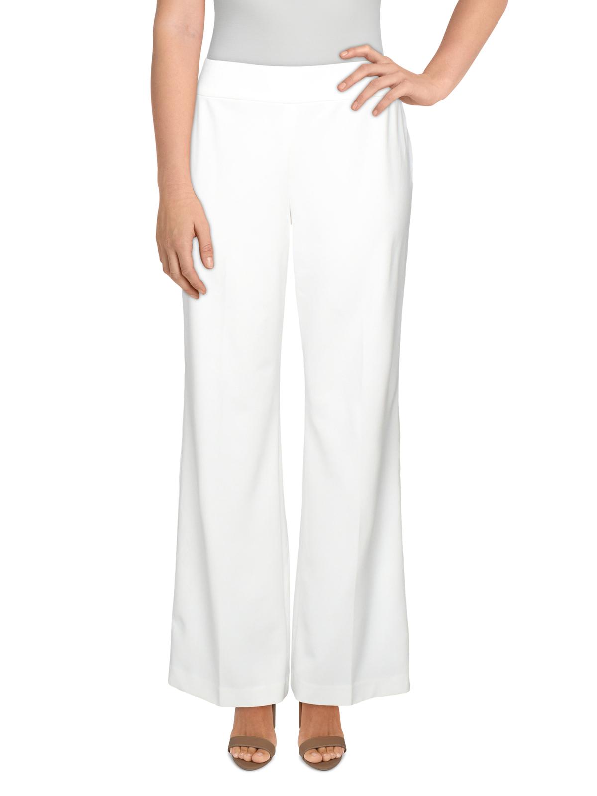 Kasper Womens Crepe Lined Wide Leg Pants White 6 - Walmart.com