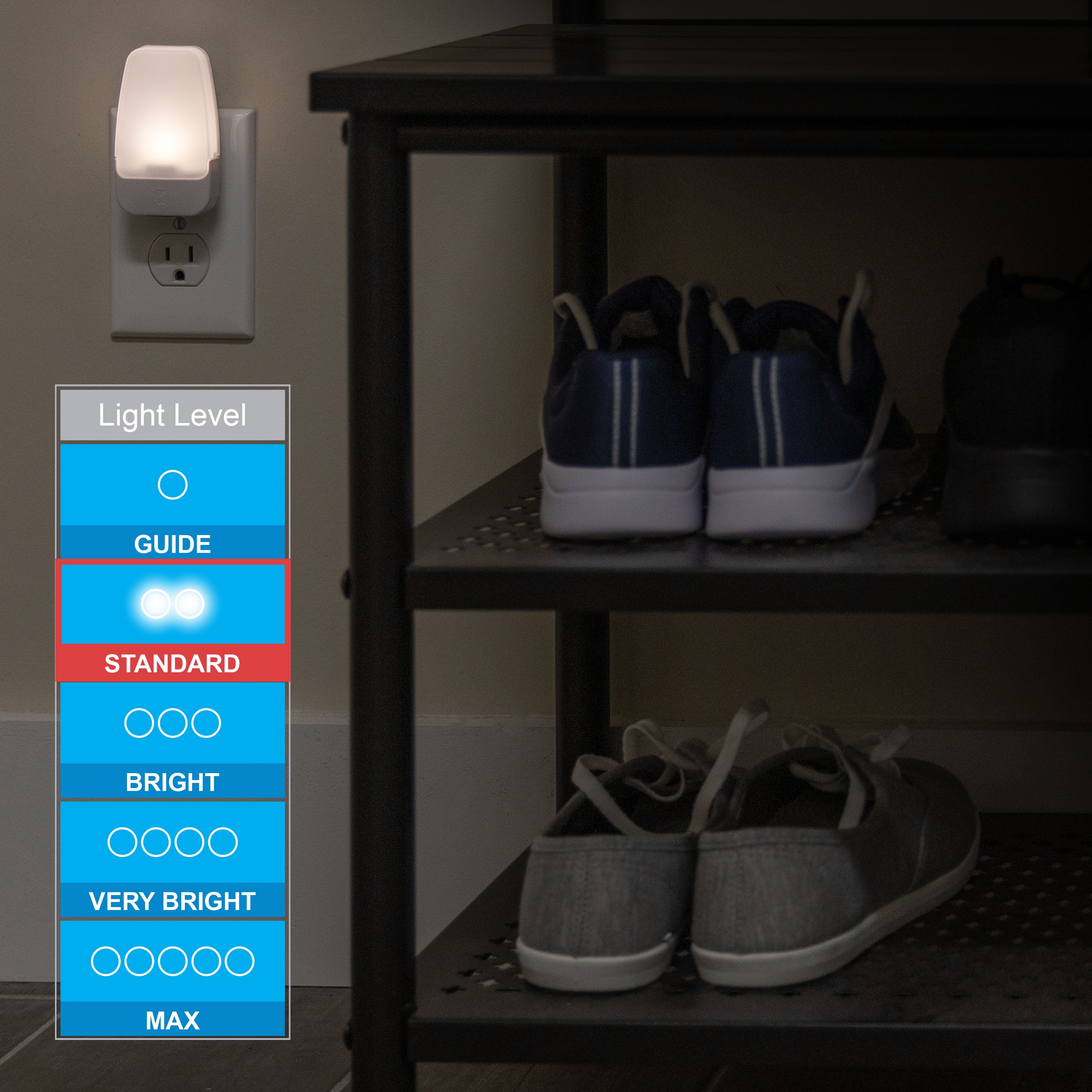 GE 0.5-Watt Motion Activated Plug In Integrated LED Night Light