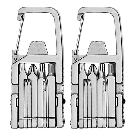 Jkung 1/2Pcs Outdoor Multi-Tool 12-In-1 Stainless Steel Multi-purpose Screwdriver Bottle Opener Pocket Tools Portable Camping Hiking Backpacking Home Repair Tools