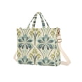 thumbnail image 7 of FORMRS Womens Corduroy Tote Bag Crossbody Shoulder Handbag with Pocket, Beige Floral Pattern, 7 of 7