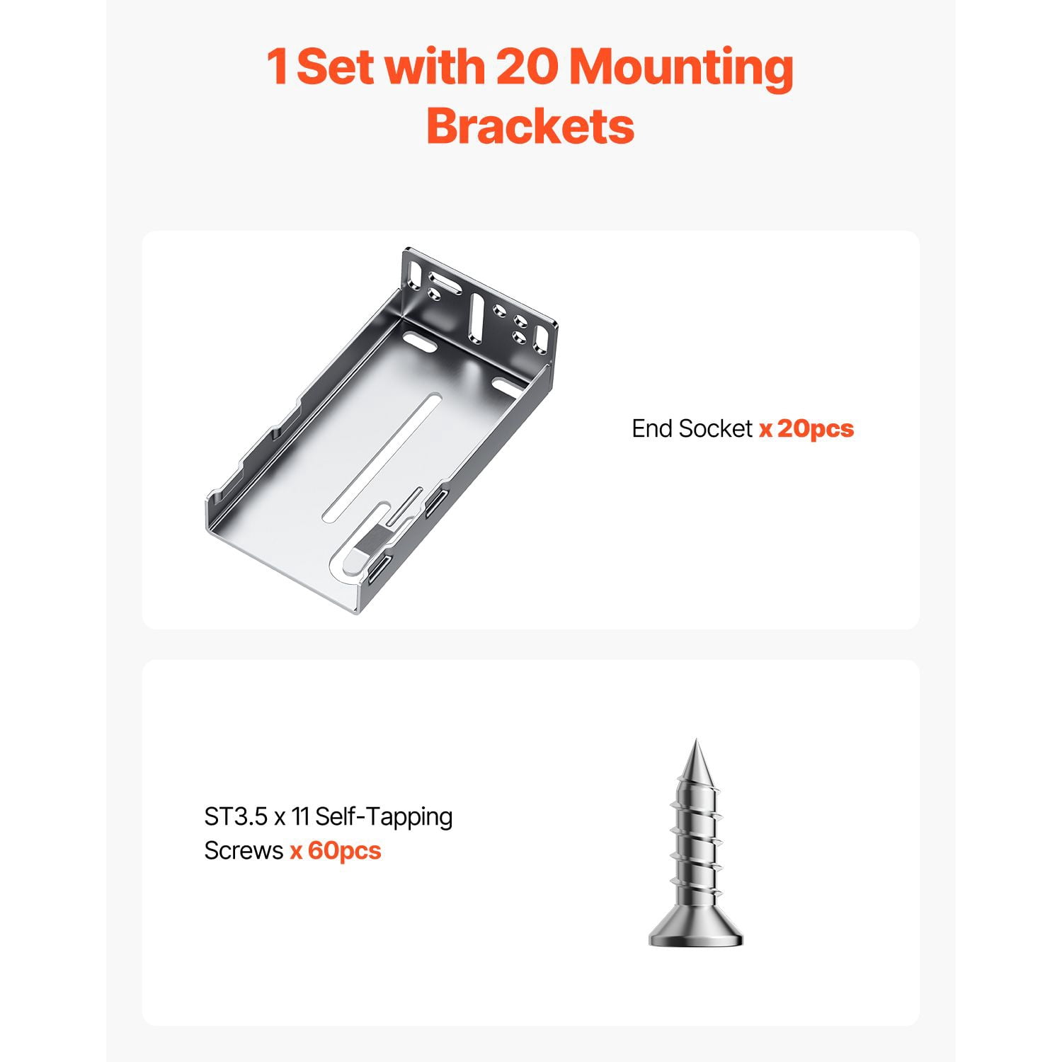 Drawer Slide Installation Brackets 20-Pack, 1mm Thick Galvanized Steel, Compatible with 1.81 Inch Wide Side-Mount Slides, 10 Pairs for Framed Cabinet Drawers