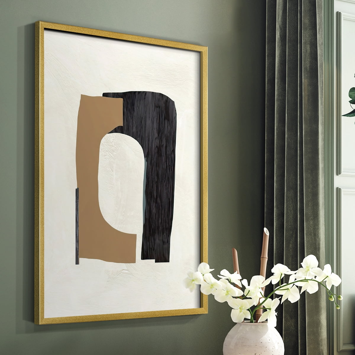 Cardboard Cutouts I Framed Print in Gold Solid Wood Framed Print No Nail Hanging