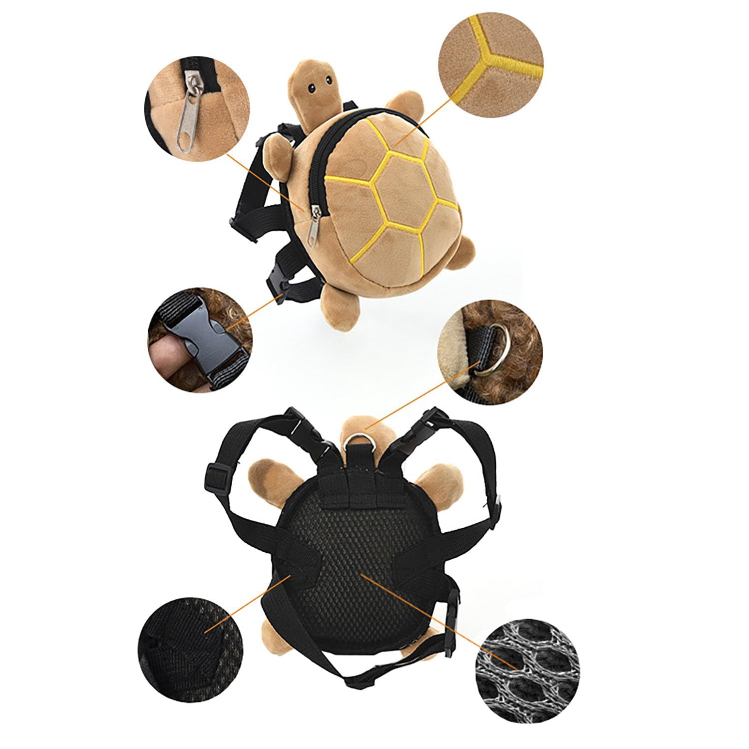 Dog Backpack Harness With Leash  Adjustable For Small Dogs Cute Turtles Shape Bag Pet Carrier Backpacks Hiking And Daily Walking