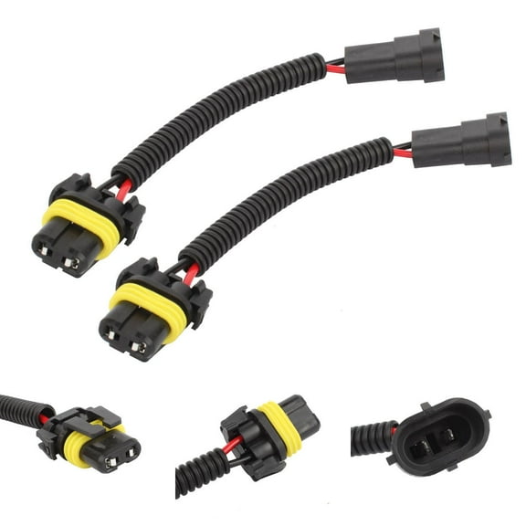 H11 to 9005 9006 Retrofit Wiring Harness for Light Blub Connector Socket Adapter 12cm(5inch)