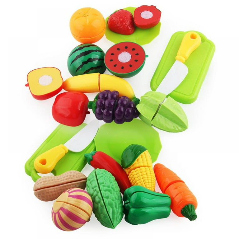 Cutting Fruit Vegetables Magnetic Wooden Play Food Set Durable Cutting Toy  Cooking Food Playset Safety Portable Educational Chopping Toy Gift for Kids