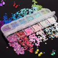 thumbnail image 5 of 24 Rejillas Mariposa Brillo de Uñas Mariposa Decoración de Uñas Lentejuelas Holográficas Mariposa Nail Art Glitter para Decoración de Uñas Decoración de Cara y Cuerpo, 5 of 5