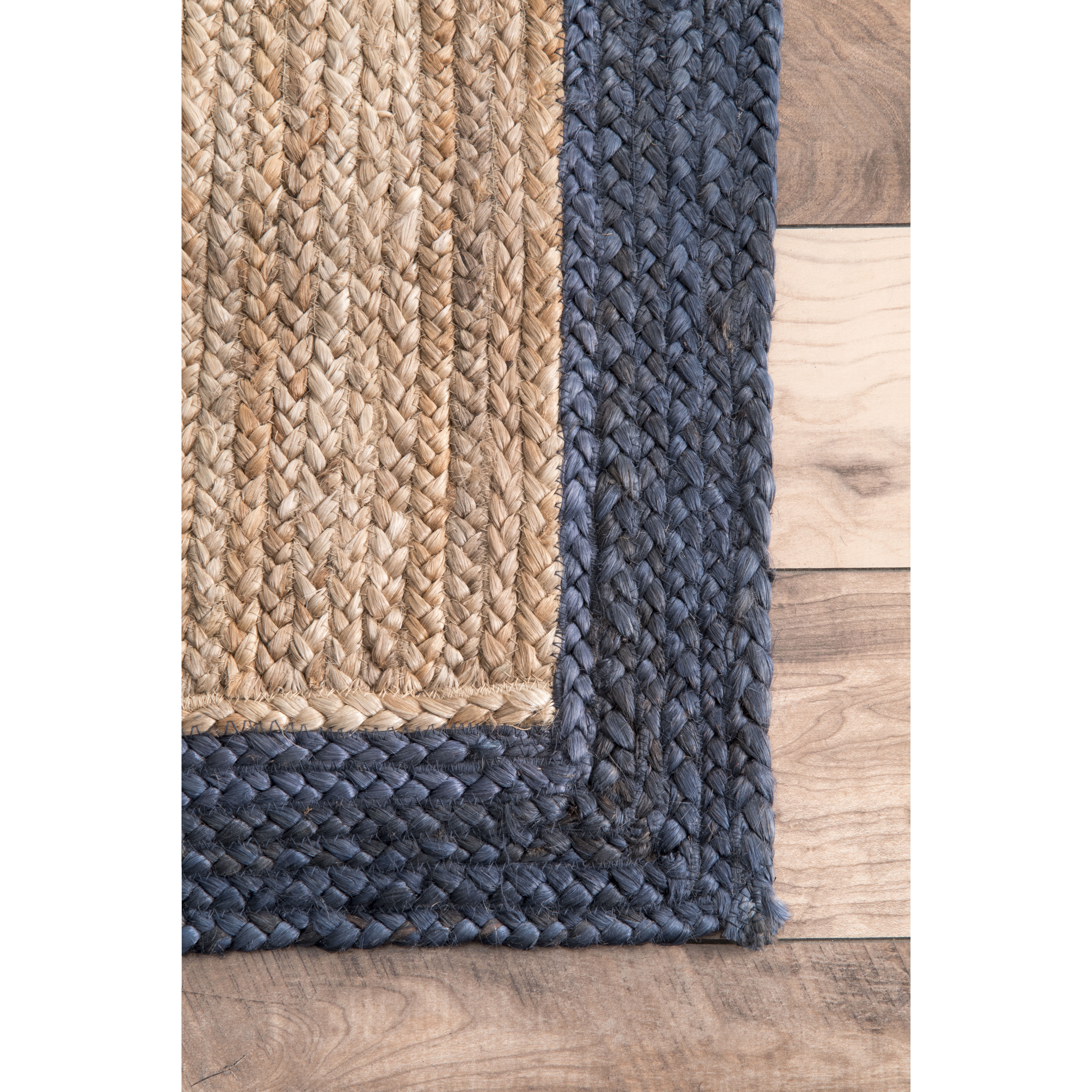 nuLOOM Eleonora Hand Woven Jute Area Rug, 5' x 8', Navy