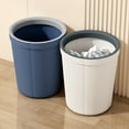 thumbnail image 4 of ​​GiLiling Round Leather Texture Trash Bin Premium Large Capacity Waste Container， Contemporary Wastebasket Bin Suitable for Office Kitchen Bathroom Home Recycling Station​​, 4 of 6