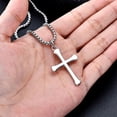 thumbnail image 3 of SOULMEET Cross Necklace for Men 925 Sterling Silver Men’s Cross Necklace with 22”+2” Stainless Steel Chain Gift for Men, 3 of 6