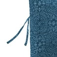 thumbnail image 4 of Jordan Manufacturing 38" x 21" Navy Medallion Rectangular Outdoor Chair Cushion with Ties and Hanger Loop (2 Pack), 4 of 11